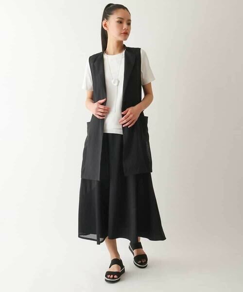 HIROKO BIS / ヒロコビス ベスト | 【接触冷感/UVカット/吸汗速乾】サイドメッシュデザインジレ /洗濯機で洗える | 詳細12