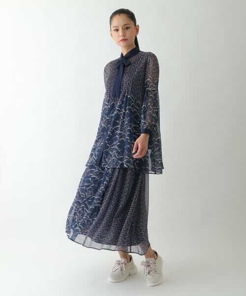 HIROKO BIS / ヒロコビス シャツ・ブラウス | 【ボウタイ付き】楊柳シフォンフラワープリントブラウス /洗える | 詳細17