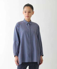 HIROKO BIS / ヒロコビス シャツ・ブラウス | ストライプパターンデザインブラウス /洗える