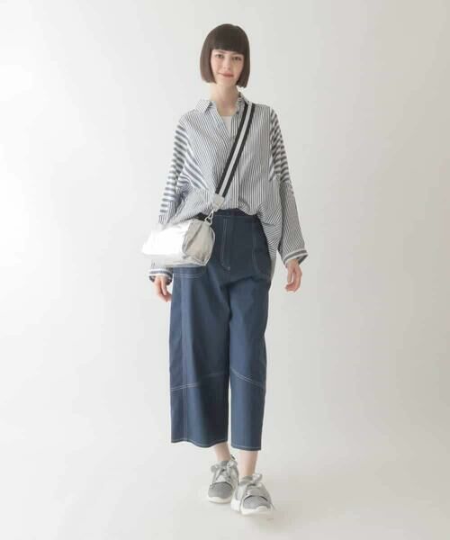 HIROKO BIS / ヒロコビス シャツ・ブラウス | ストライプパターンデザインブラウス /洗える | 詳細13