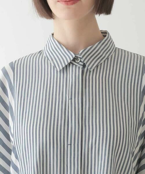 HIROKO BIS / ヒロコビス シャツ・ブラウス | ストライプパターンデザインブラウス /洗える | 詳細3