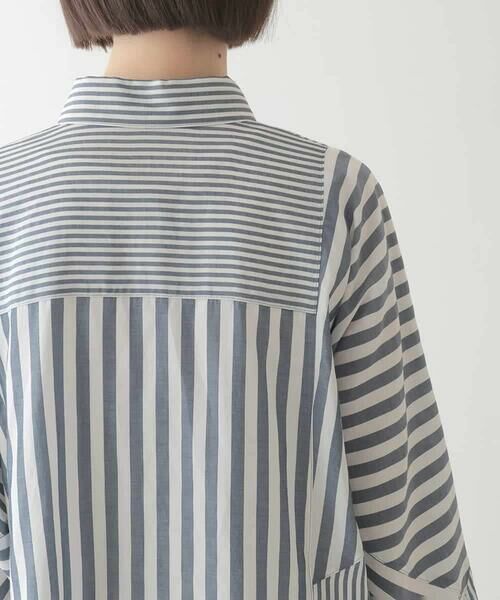 HIROKO BIS / ヒロコビス シャツ・ブラウス | ストライプパターンデザインブラウス /洗える | 詳細4