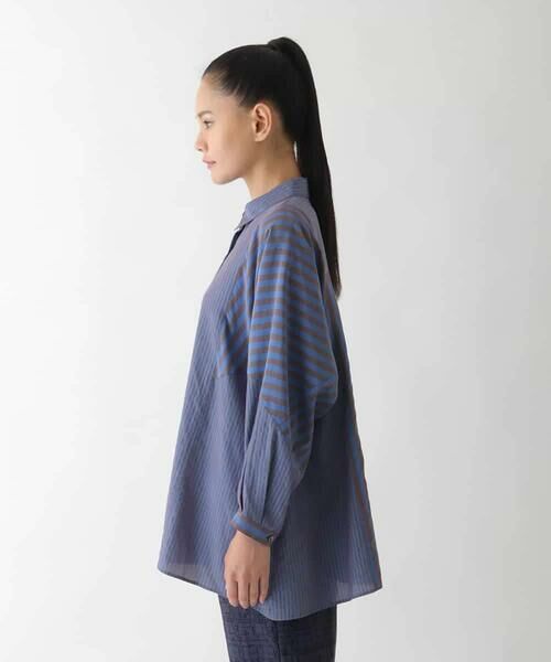 HIROKO BIS / ヒロコビス シャツ・ブラウス | ストライプパターンデザインブラウス /洗える | 詳細14