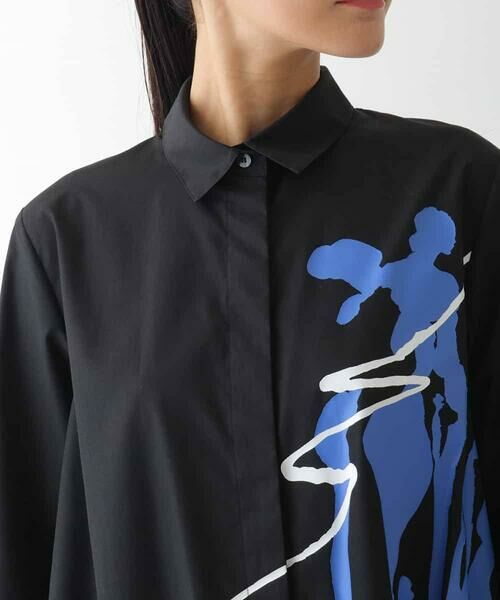 HIROKO BIS / ヒロコビス シャツ・ブラウス | アートプリントブロードシャツ /洗える | 詳細3