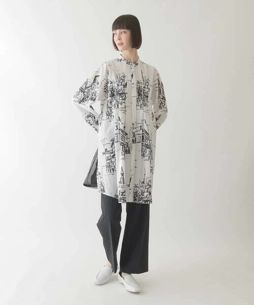 HIROKO BIS / ヒロコビス シャツ・ブラウス | アートプリントタックデザインブラウス /洗える | 詳細11