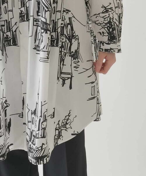 HIROKO BIS / ヒロコビス シャツ・ブラウス | アートプリントタックデザインブラウス /洗える | 詳細6