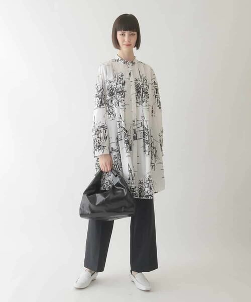 HIROKO BIS / ヒロコビス シャツ・ブラウス | アートプリントタックデザインブラウス /洗える | 詳細9