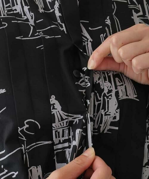 HIROKO BIS / ヒロコビス シャツ・ブラウス | アートプリントタックデザインブラウス /洗える | 詳細18
