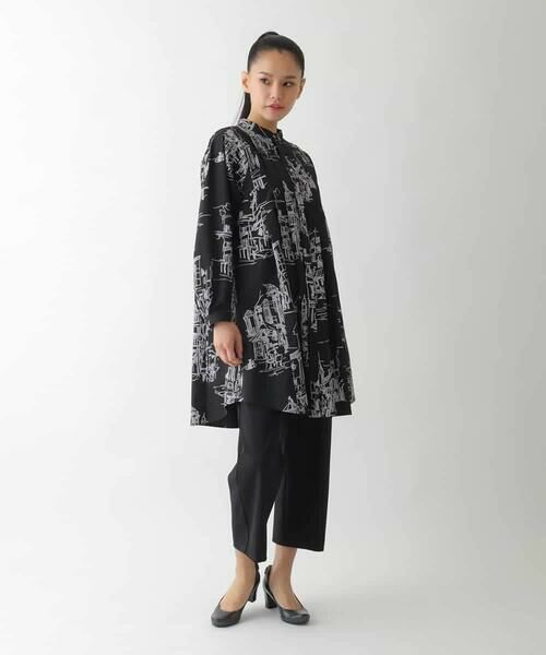 HIROKO BIS / ヒロコビス シャツ・ブラウス | アートプリントタックデザインブラウス /洗える | 詳細23
