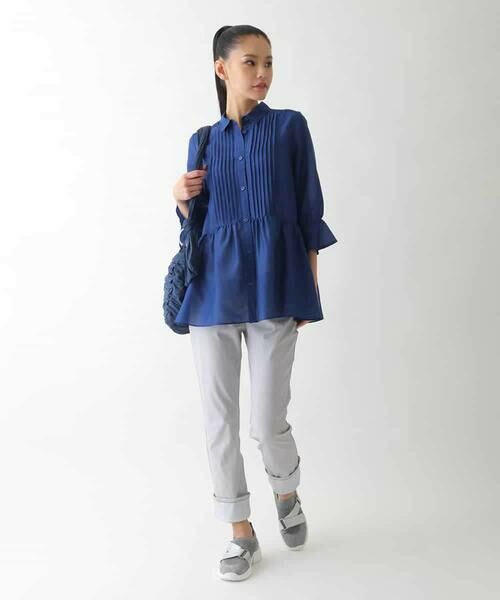 HIROKO BIS / ヒロコビス シャツ・ブラウス | ピンタックギャザー切り替えシアーブラウス /洗濯機で洗える | 詳細12