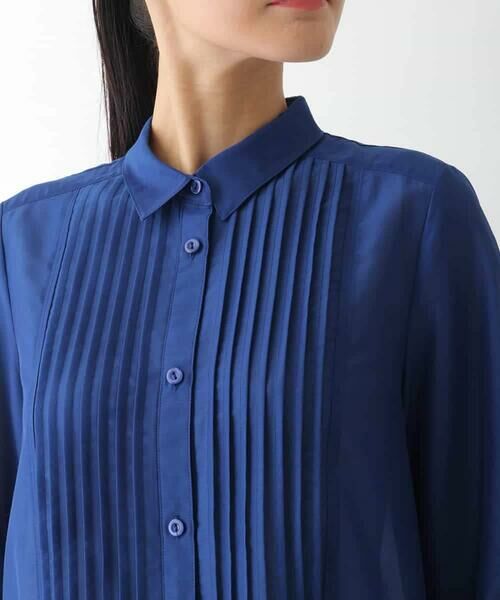 HIROKO BIS / ヒロコビス シャツ・ブラウス | ピンタックギャザー切り替えシアーブラウス /洗濯機で洗える | 詳細3