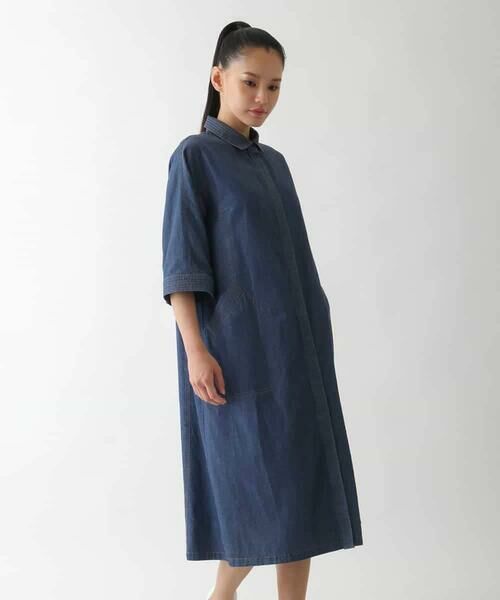 HIROKO BIS / ヒロコビス ロング・マキシ丈ワンピース | ステッチポイントデニムワンピース /洗える | 詳細10