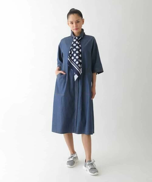 HIROKO BIS / ヒロコビス ロング・マキシ丈ワンピース | ステッチポイントデニムワンピース /洗える | 詳細13