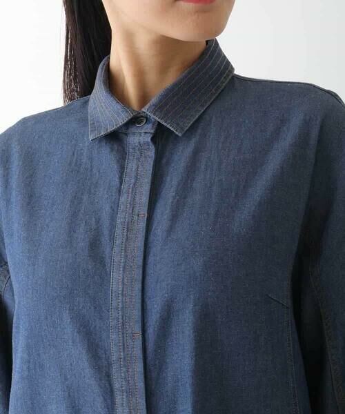 HIROKO BIS / ヒロコビス ロング・マキシ丈ワンピース | ステッチポイントデニムワンピース /洗える | 詳細3