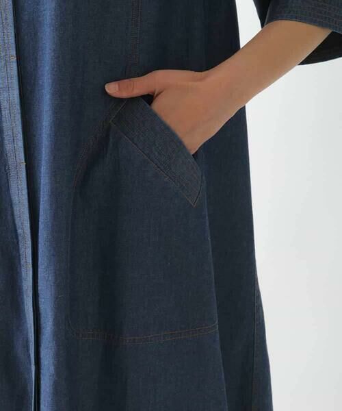 HIROKO BIS / ヒロコビス ロング・マキシ丈ワンピース | ステッチポイントデニムワンピース /洗える | 詳細7