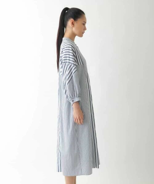 HIROKO BIS / ヒロコビス ロング・マキシ丈ワンピース | ストライプパターン切り替えデザインワンピース /洗える | 詳細1