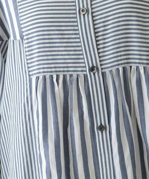 HIROKO BIS / ヒロコビス ロング・マキシ丈ワンピース | ストライプパターン切り替えデザインワンピース /洗える | 詳細8