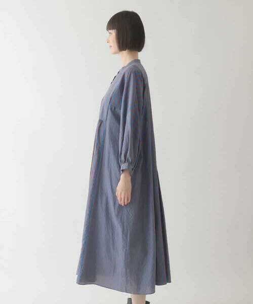 HIROKO BIS / ヒロコビス ロング・マキシ丈ワンピース | ストライプパターン切り替えデザインワンピース /洗える | 詳細16