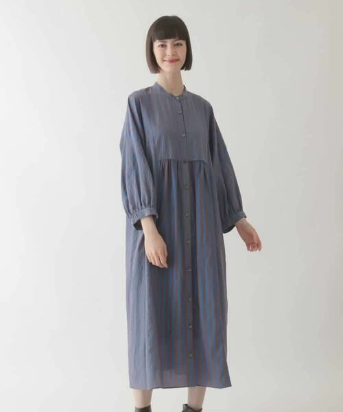 HIROKO BIS / ヒロコビス ロング・マキシ丈ワンピース | ストライプパターン切り替えデザインワンピース /洗える | 詳細23