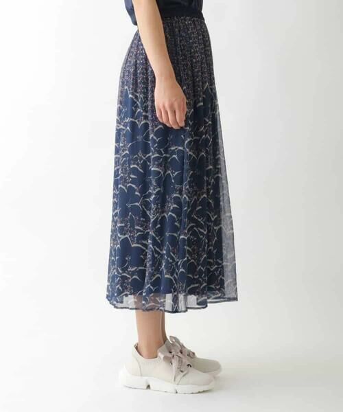 HIROKO BIS / ヒロコビス ロング・マキシ丈スカート | 楊柳シフォンフラワープリントスカート /洗える | 詳細1