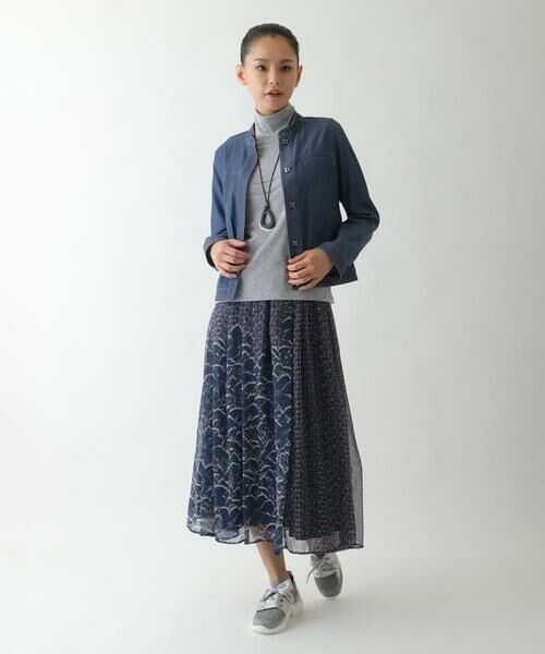 HIROKO BIS / ヒロコビス ロング・マキシ丈スカート | 楊柳シフォンフラワープリントスカート /洗える | 詳細12