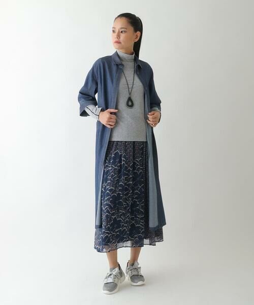 HIROKO BIS / ヒロコビス ロング・マキシ丈スカート | 楊柳シフォンフラワープリントスカート /洗える | 詳細13