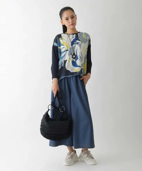 HIROKO BIS / ヒロコビス カットソー | アートプリント切り替えデザインプルオーバー /洗える | 詳細11