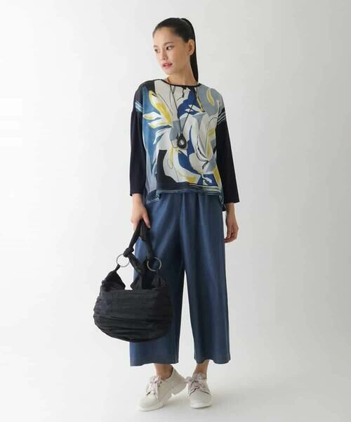 HIROKO BIS / ヒロコビス カットソー | アートプリント切り替えデザインプルオーバー /洗える | 詳細12