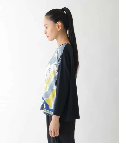 HIROKO BIS / ヒロコビス カットソー | アートプリント切り替えデザインプルオーバー /洗える | 詳細2