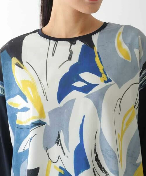 HIROKO BIS / ヒロコビス カットソー | アートプリント切り替えデザインプルオーバー /洗える | 詳細4