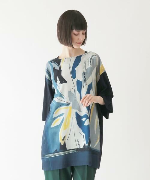 HIROKO BIS / ヒロコビス チュニック | アートプリント切り替えデザインチュニック /洗える | 詳細8