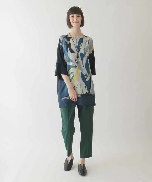 HIROKO BIS / ヒロコビス チュニック | アートプリント切り替えデザインチュニック /洗える | 詳細9