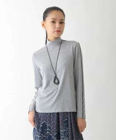 HIROKO BIS / ヒロコビス カットソー | 配色ラインハイネックインナートップ /洗える