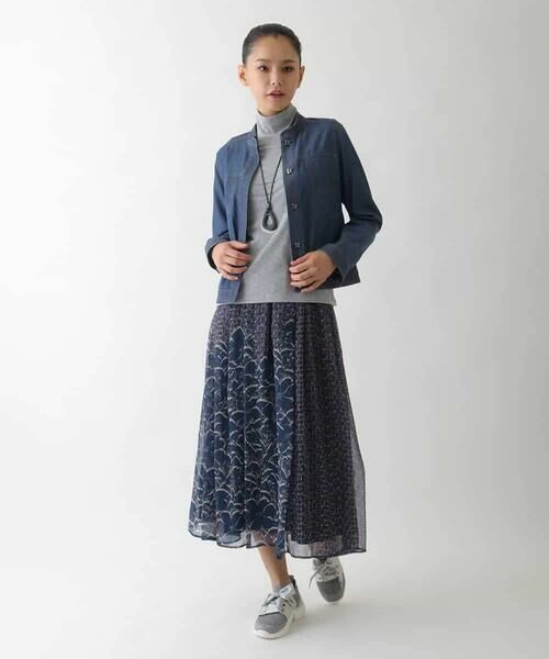 HIROKO BIS / ヒロコビス カットソー | 配色ラインハイネックインナートップ /洗える | 詳細14