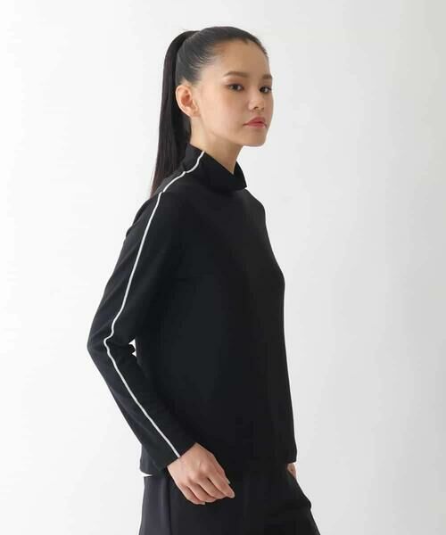 HIROKO BIS / ヒロコビス カットソー | 配色ラインハイネックインナートップ /洗える | 詳細17