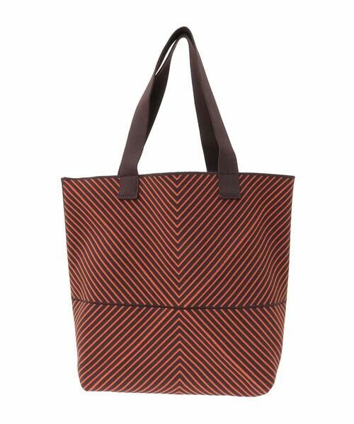 HIROKO BIS / ヒロコビス トートバッグ | ジオメトリックニットバッグ(ブラウン)