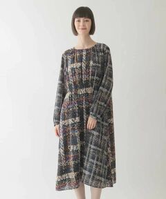HIROKO BIS / ヒロコビス ロング・マキシ丈ワンピース | ウエストギャザーチェックプリントワンピース /洗濯機で洗える