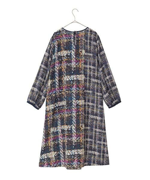 HIROKO BIS / ヒロコビス ロング・マキシ丈ワンピース | ウエストギャザーチェックプリントワンピース /洗濯機で洗える | 詳細16