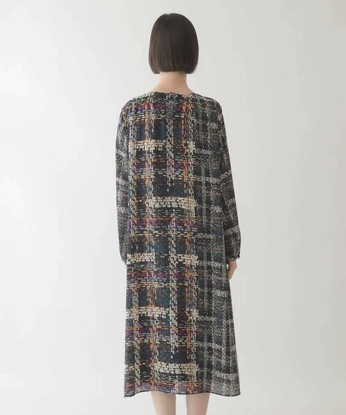 HIROKO BIS / ヒロコビス ロング・マキシ丈ワンピース | ウエストギャザーチェックプリントワンピース /洗濯機で洗える | 詳細2