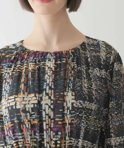 HIROKO BIS / ヒロコビス ロング・マキシ丈ワンピース | ウエストギャザーチェックプリントワンピース /洗濯機で洗える | 詳細3