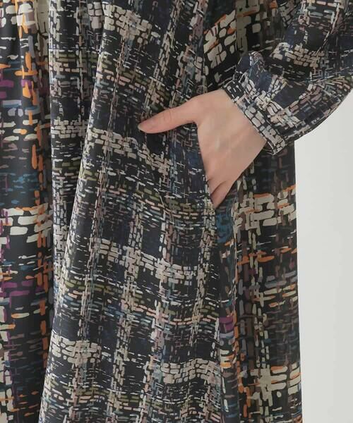 HIROKO BIS / ヒロコビス ロング・マキシ丈ワンピース | ウエストギャザーチェックプリントワンピース /洗濯機で洗える | 詳細8