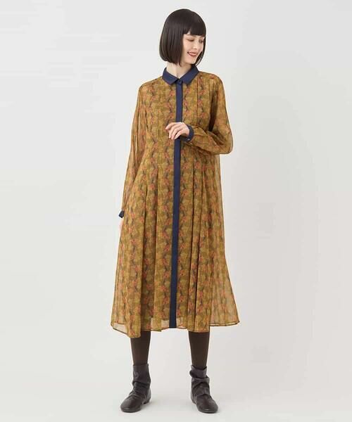 HIROKO BIS / ヒロコビス ロング・マキシ丈ワンピース | ボタニカルプリント楊柳ワンピース /洗える | 詳細12