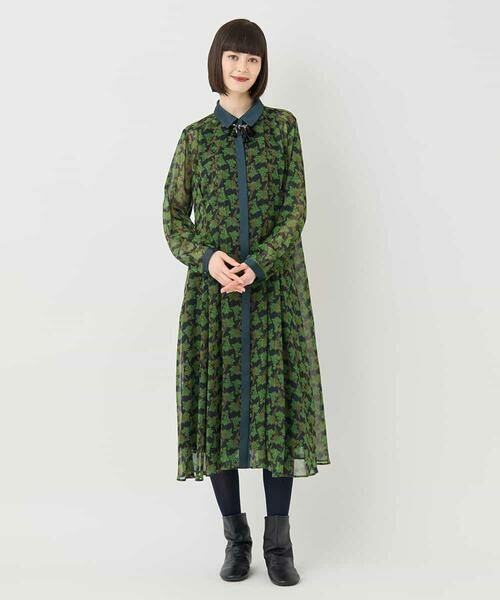 HIROKO BIS / ヒロコビス ロング・マキシ丈ワンピース | ボタニカルプリント楊柳ワンピース /洗える | 詳細18