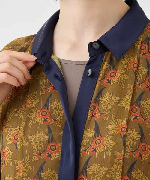 HIROKO BIS / ヒロコビス ロング・マキシ丈ワンピース | ボタニカルプリント楊柳ワンピース /洗える | 詳細5