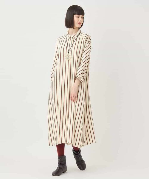 HIROKO BIS / ヒロコビス ロング・マキシ丈ワンピース | ストライプシャツワンピース | 詳細13