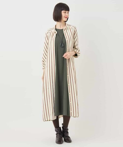 HIROKO BIS / ヒロコビス ロング・マキシ丈ワンピース | ストライプシャツワンピース | 詳細14