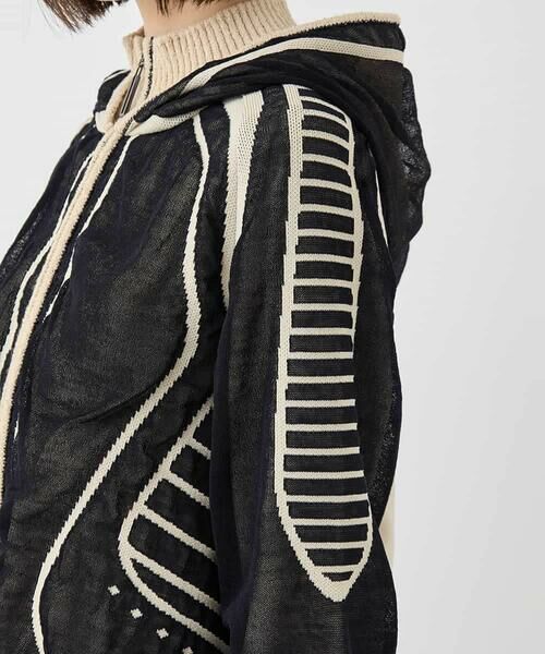 HIROKO BIS / ヒロコビス ニット・セーター | ジャカードニットブルゾン | 詳細5