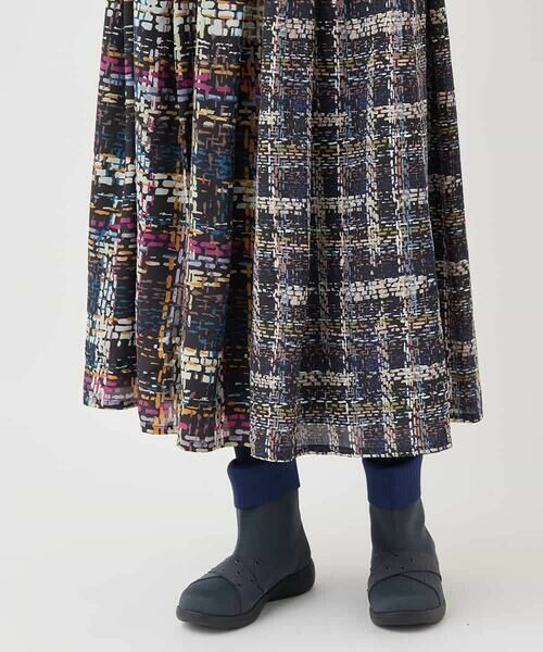 HIROKO BIS / ヒロコビス ロング・マキシ丈スカート | チェックプリントフレアスカート /洗濯機で洗える | 詳細5