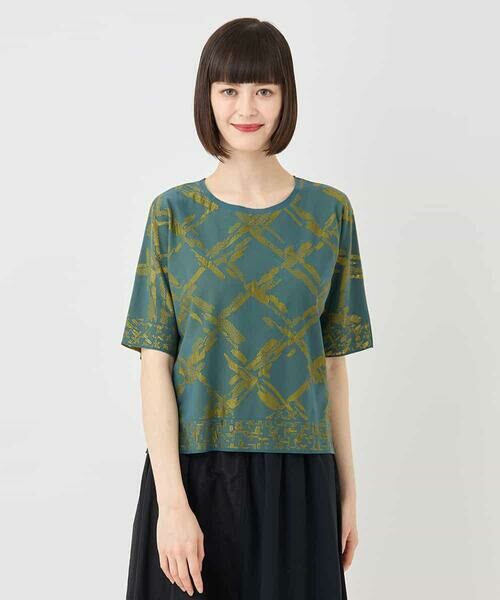 HIROKO BIS / ヒロコビス カットソー | 配色ジャカードプルオーバー /洗える | 詳細8