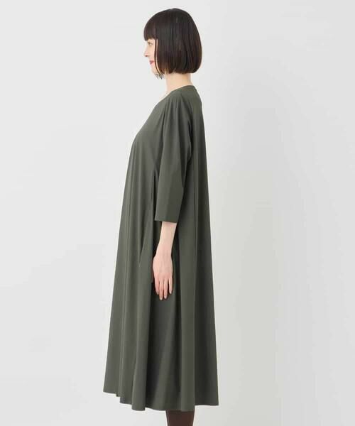 HIROKO BIS / ヒロコビス ロング・マキシ丈ワンピース | 七分丈ナイロンフレアワンピース /洗える | 詳細1